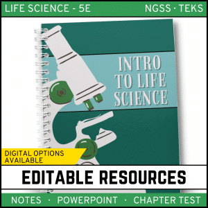 Intro to Life Science Notes, PowerPoint and Test ~ EDITABLE!