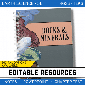 Rocks & Minerals Notes, PowerPoint & Chapter Test ~ EDITABLE!