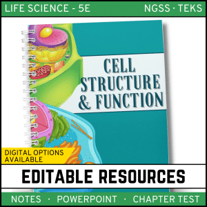 Cell Structure and Function Notes, PowerPoint and Test ~ EDITABLE!