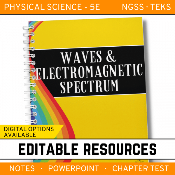 Waves & Electromagnetic Spectrum: Notes, PowerPoint & Test ~EDITABLE ...