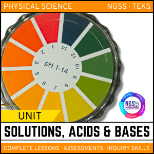 Solutions, Acids & Bases: Solubility, pH & Concentration Unit | MS Physical Science