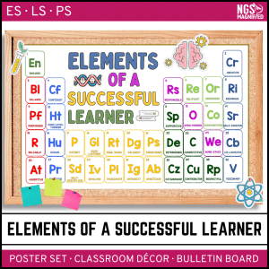 Elements of a Successful Learner - Science-themed Classroom Bulletin Board